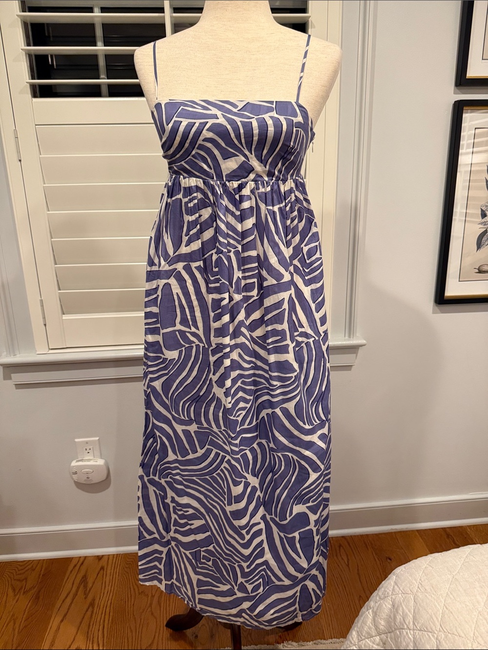Rails purple and White Abstract Print Spaghetti Strap Maxi Dress